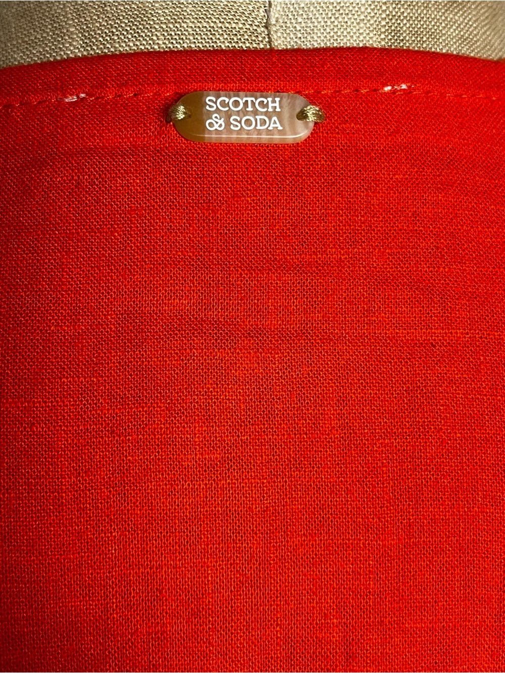 Scotch & Soda Pleated Dolman Sleeve Linen Blend Orange Midi Dress Small - Picture 14 of 14